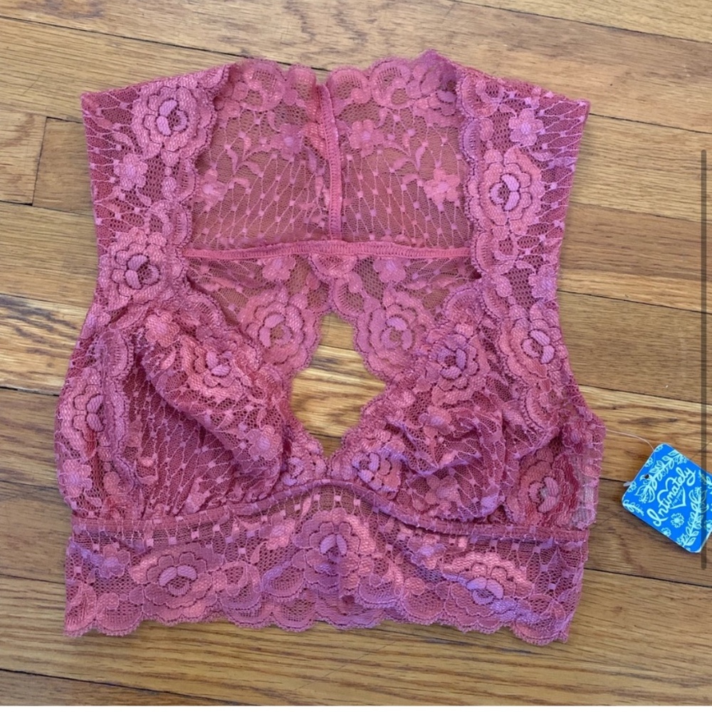 FREE PEOPLE NWT Intimately Evangelina Lace Cutout Bra Bralette XS